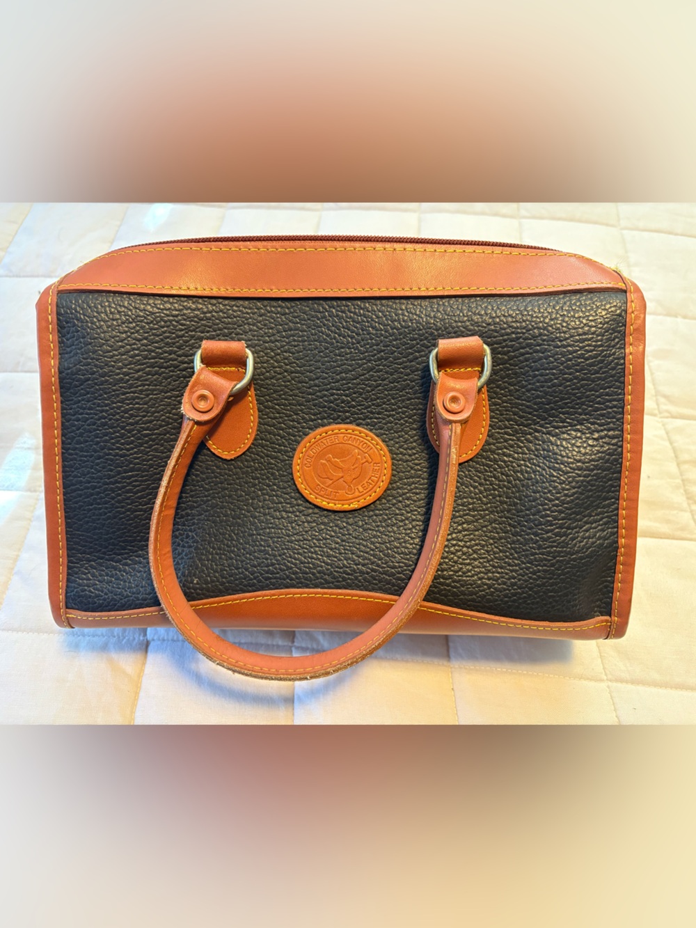 Coldwater Canyon Satchel Black Brown Dooney & Bourke Inspired